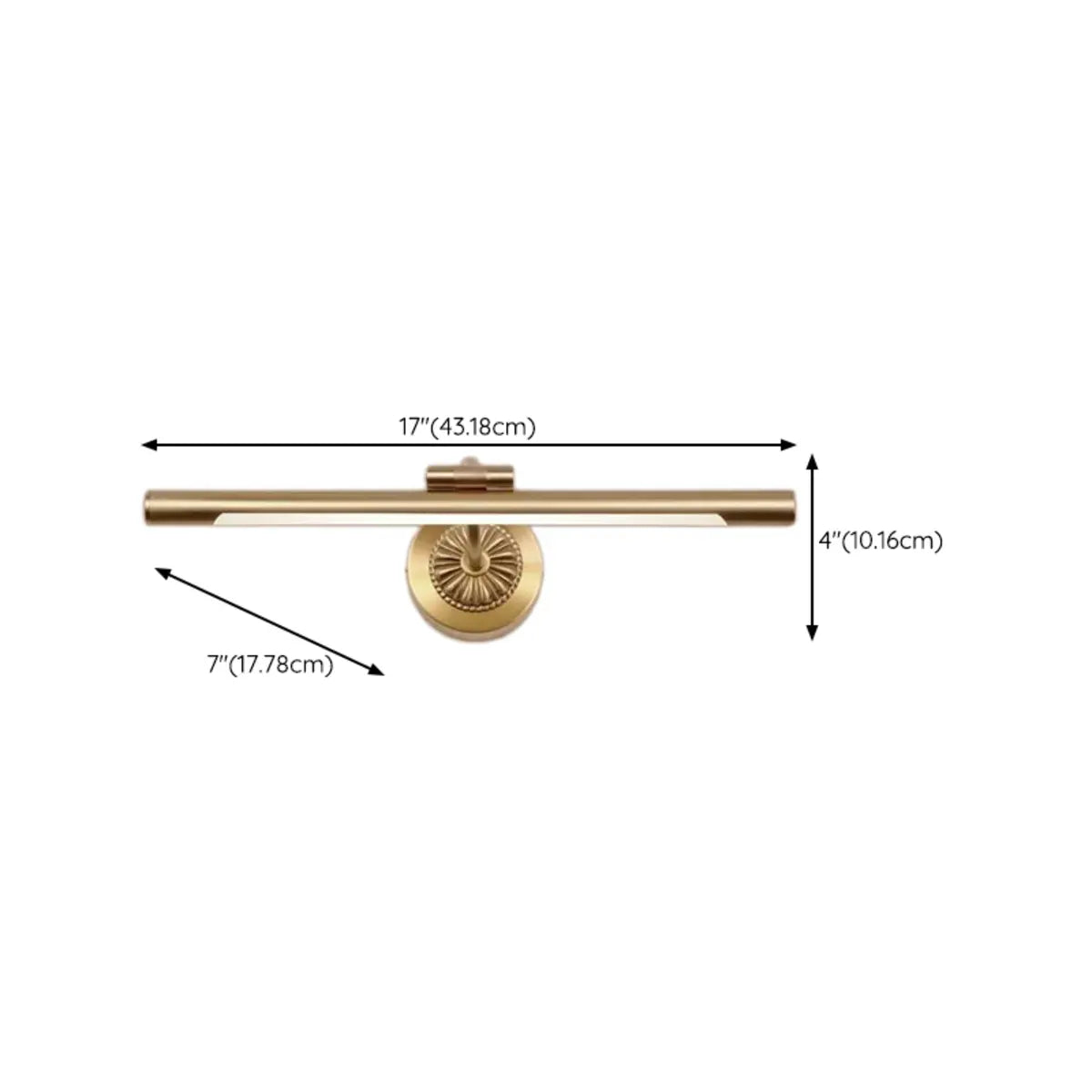 ZOWALA - Elegant Floral Base Gold Tubular LED Vanity Light #size