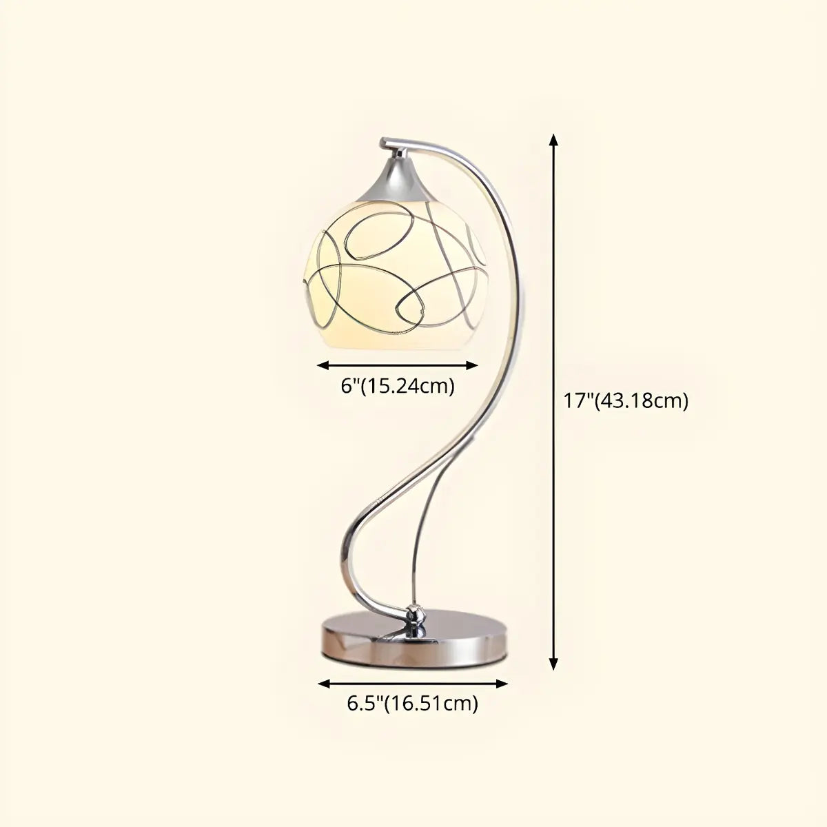 Simple Gooseneck Floral Glass Shade Metal Table Lamp Zawala #size