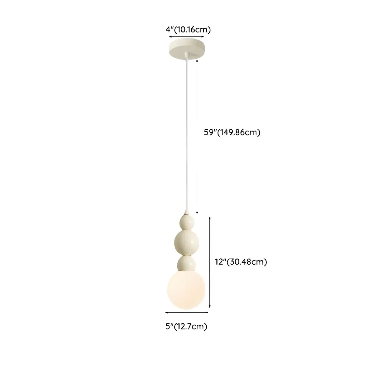 Modern Bedroom Beaded Cream Globe Pendant Light Zawala #size
