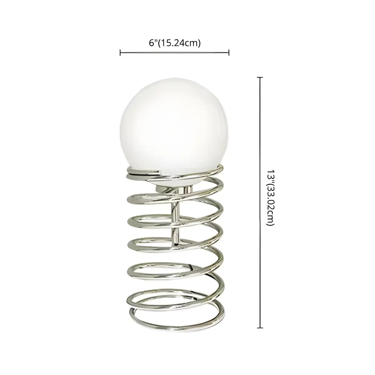 Simple Globe Shade Silver Spiral Metal Decor Table Lamp Zawala #size