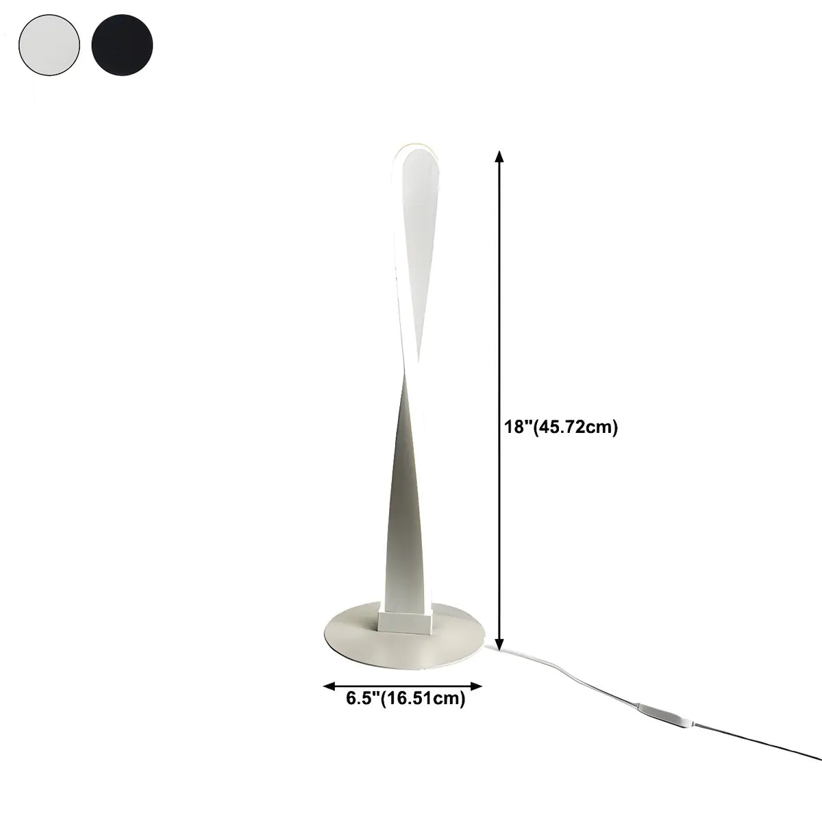 Stylish Simple Twisted Metal LED Bedside Table Lamp Zawala #size