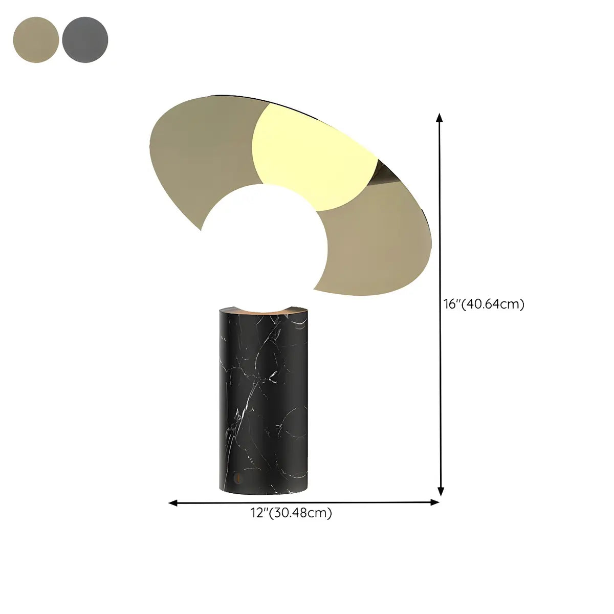 Unique Marble Cylinder Globe Shade Metallic Table Lamp Zawala #size