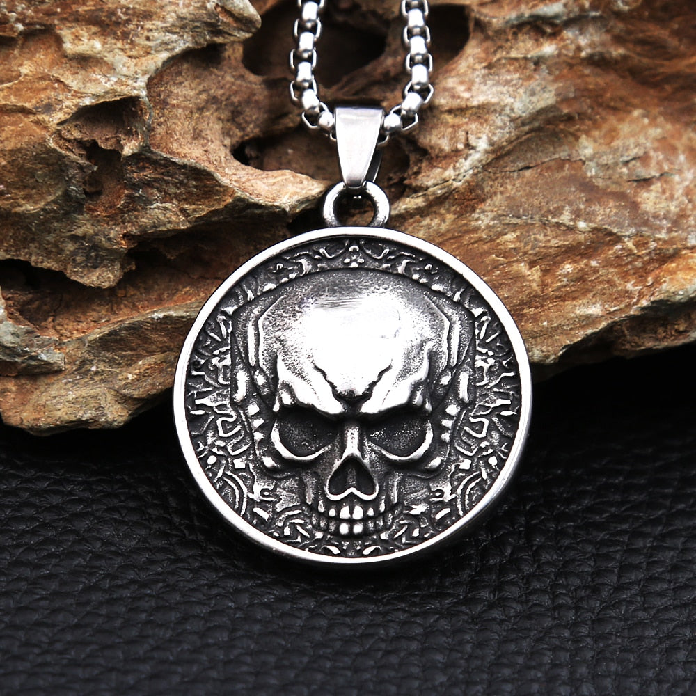 36in Metal Enamel Skull/ Pirate Medallion