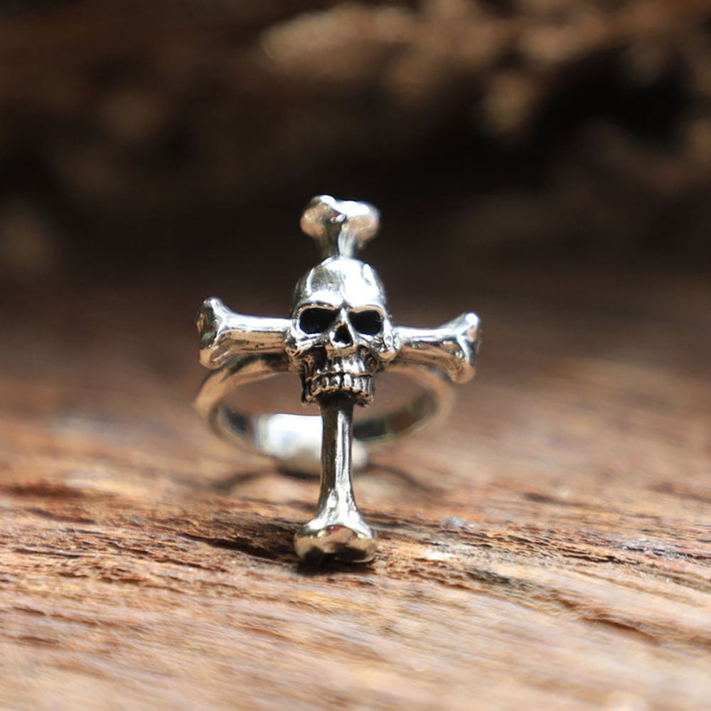 10k Diamond Skull and Crossbones Ring – TotemKitten