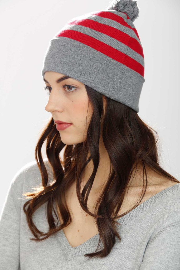 Gene Reversible 4-Way Hat – Red/Grey – Jia Collection