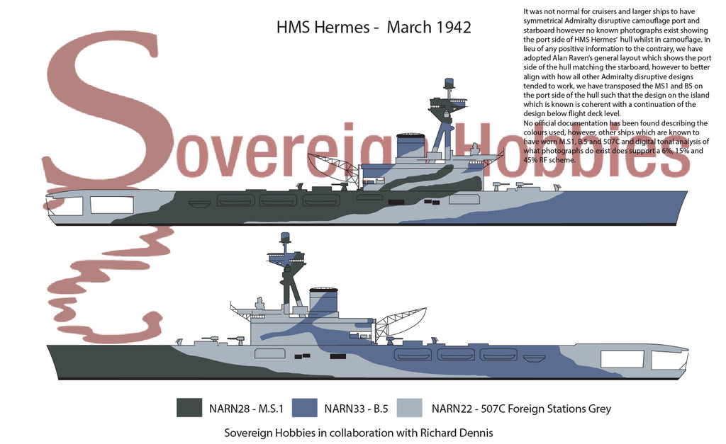 HMS Hermes 1942 Camouflage Ceylon