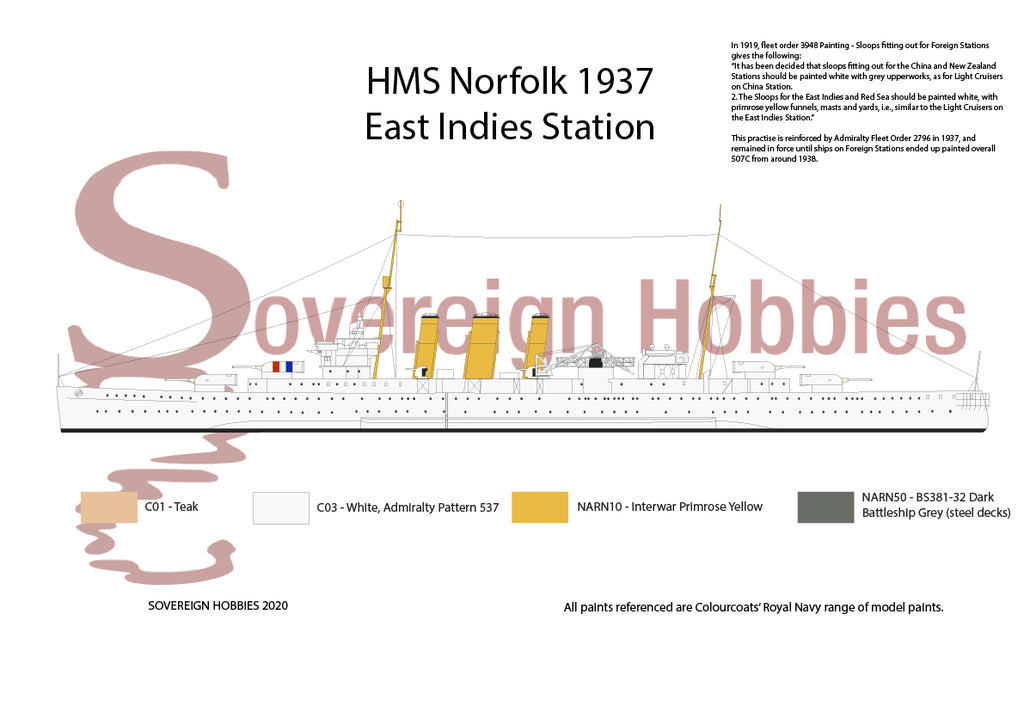 HMS Norfolk East Indies Station 1937