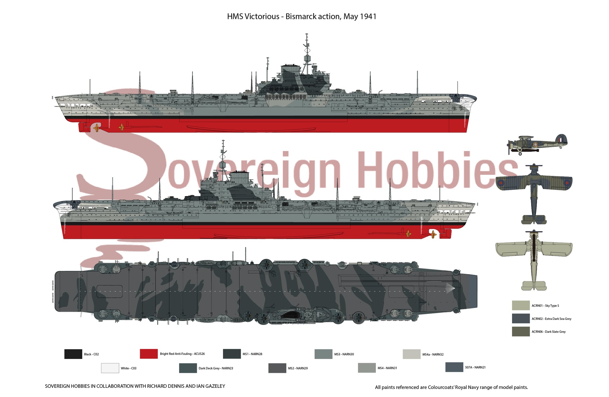 HMS Victorious May 1941 Camouflage Paint Bismarck Chase