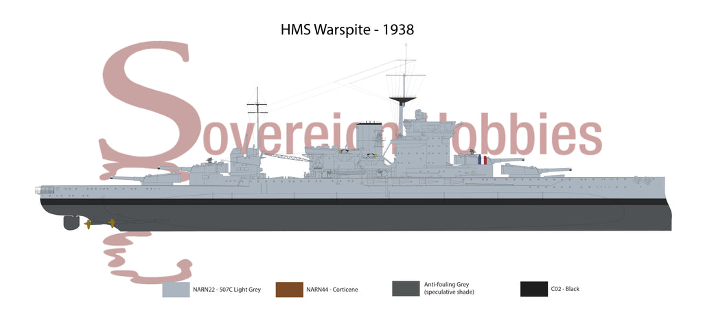 HMS Warspite 1937 1938 Mediterranean Spanish Civil War Malta Gibraltar 507C Neutrality Non-Intervention Stripes