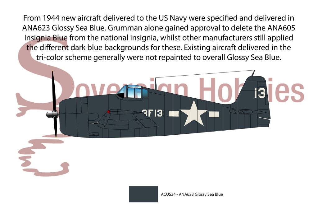 US Navy 1944-onward overall Glossy Sea Blue scheme