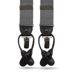 Grey Fresco Wool Leather 35 mm Braces