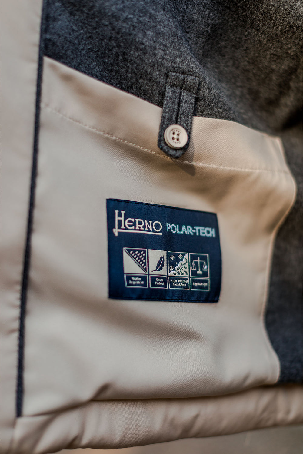 Herno | Light Camel Wool Silk Nylon Padded Jacket