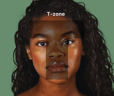 Image showing the T zone on the face