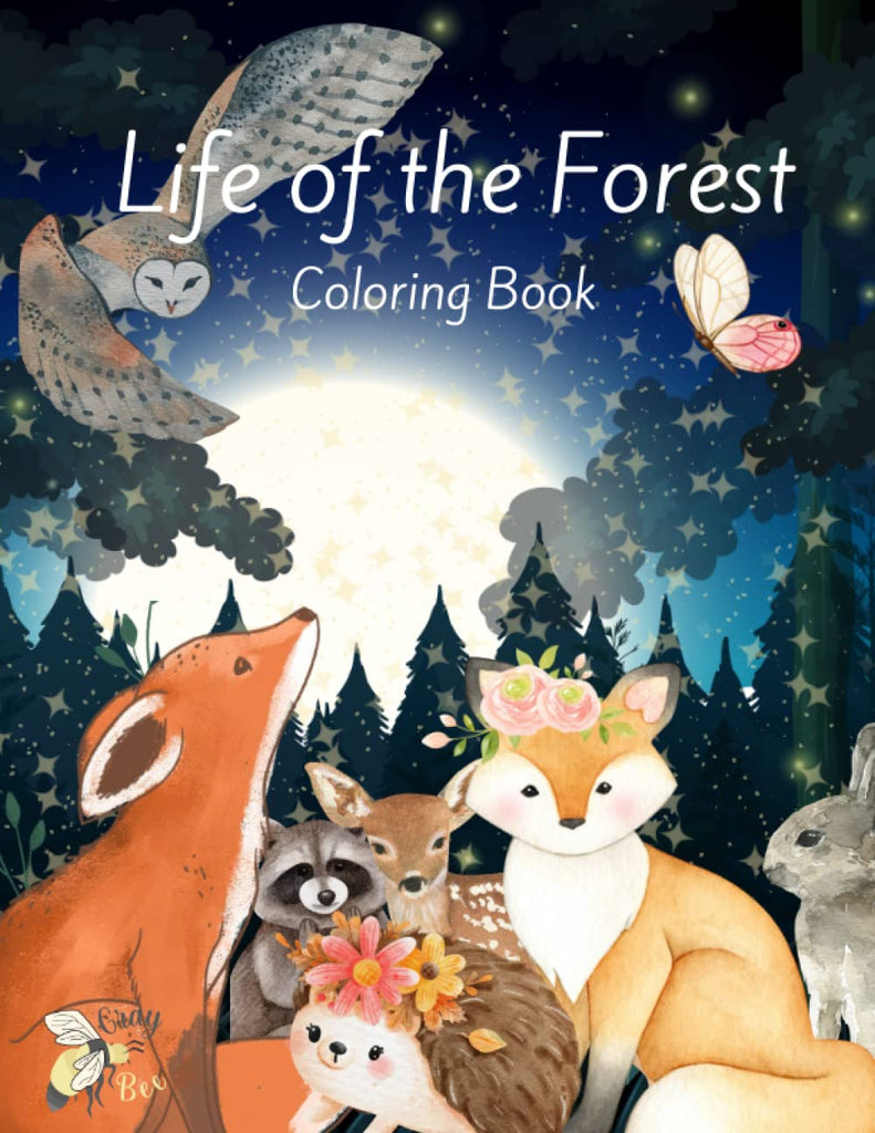 Forest Life Animals: Art Coloring Books For Adults Relaxation