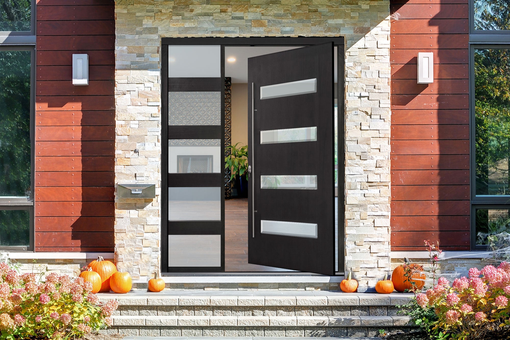 gloryirondoors steel pivot entry door with frosted glass