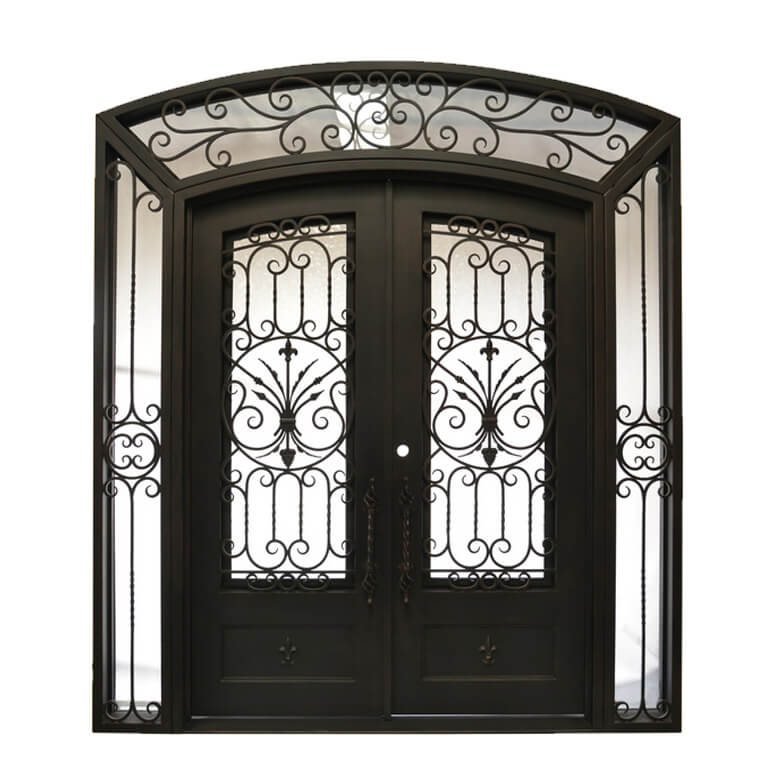 GID Steel French Door With Arched Transom Square Frame FD042