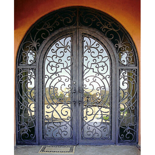 GID Steel French Door With Arched Transom Square Frame FD042