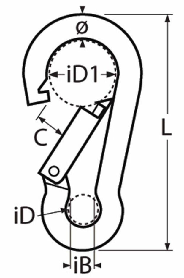 Karabinerhaken NIRO Form C | DIN 5299