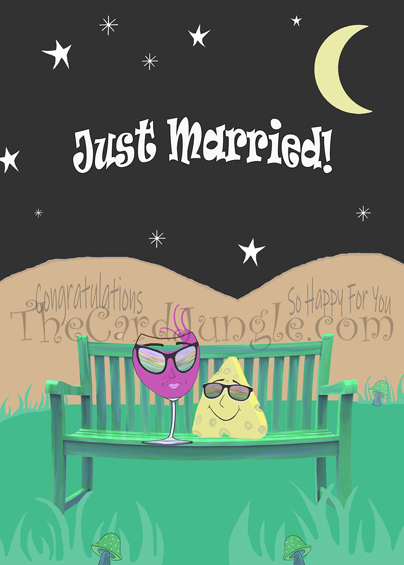 Just Married - Congratulations, So Happy For You! Greeting Card (Card#: C7)
