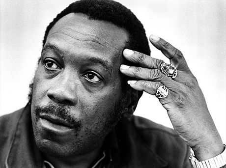 Portrait of Clyde Stubblefield in black and white