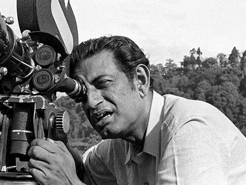 Satyajit Ray using film making camera