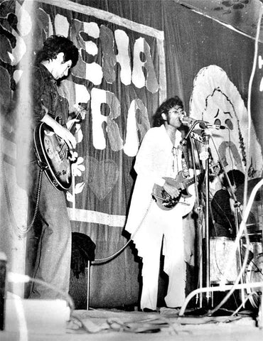 Indian band performing live on stage at the Sneha Yata 1971
