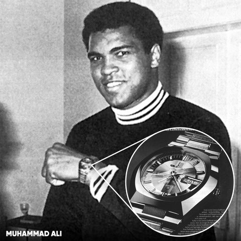 Muhammad Ali wearing a certina watch