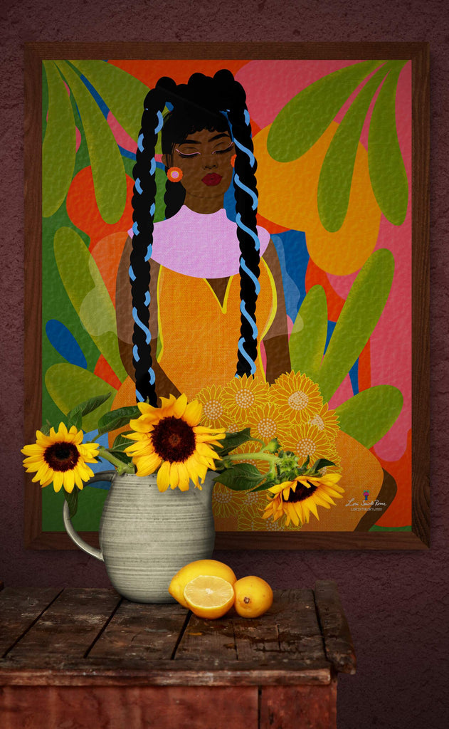 Afro wall art contemporary feminine