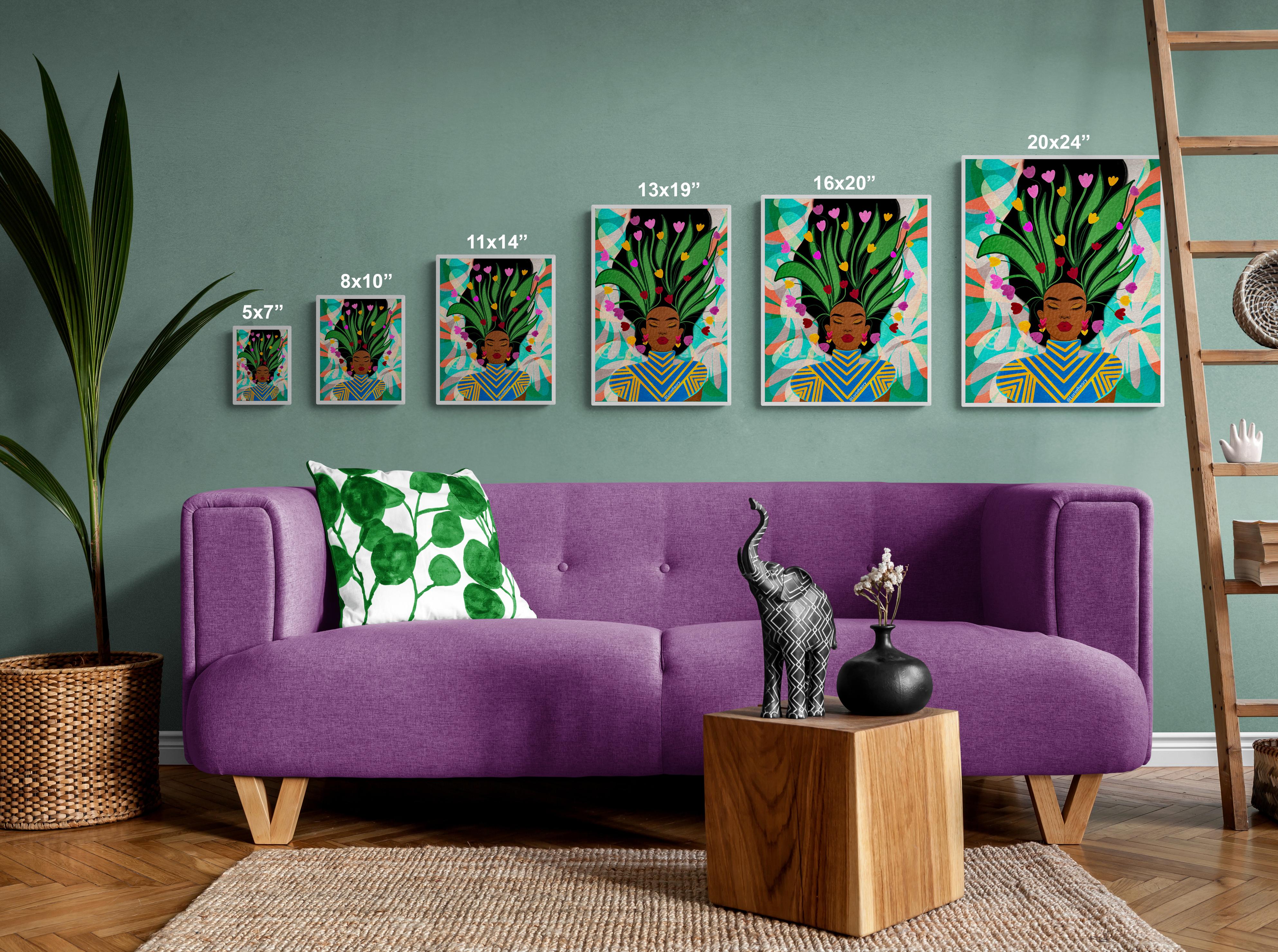 Afro Contemporary Wall Art Size Guide