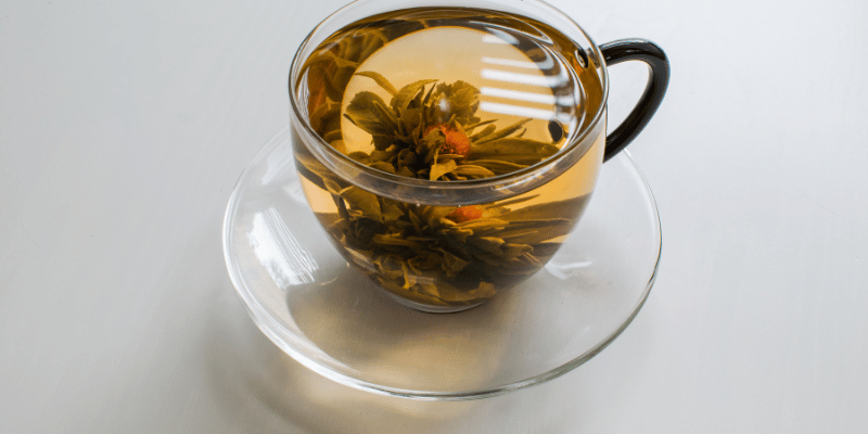 flower tea in teacup