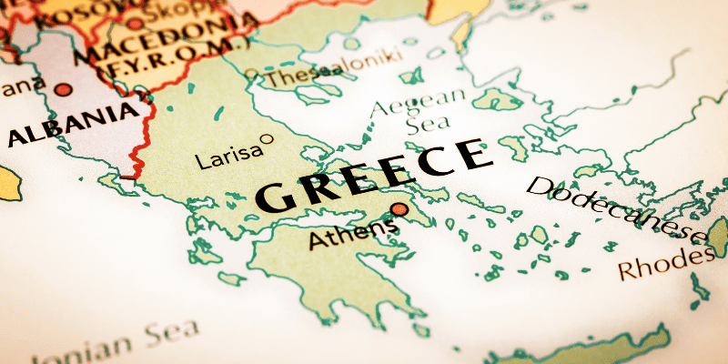 Greece on the world map