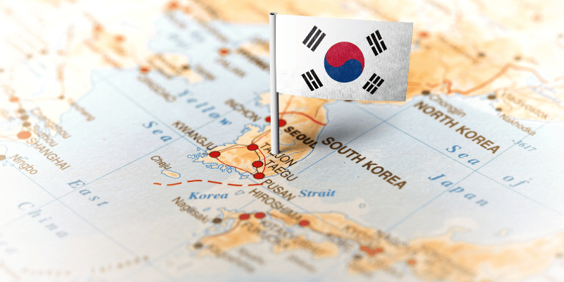 korea landkaart