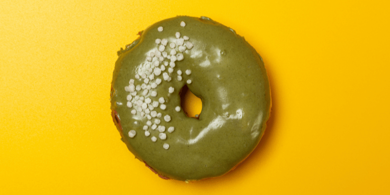 matcha tea on a donut