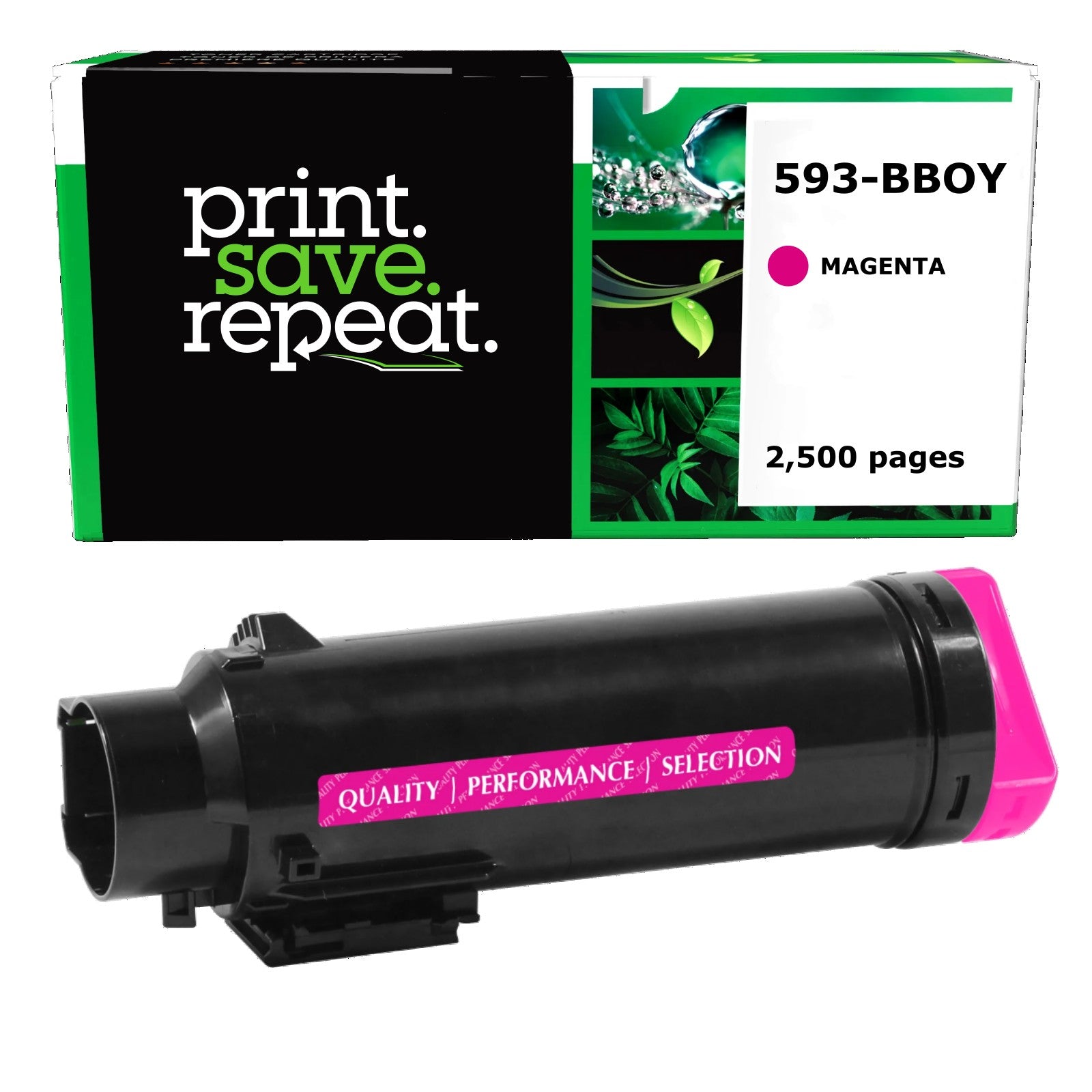 Dell 593-BBOY, 5PG7P, R6C4D Magenta High Yield Remanufactured Toner Cartridge [2,500 Pages]