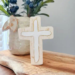 Chunky Wood Cross | Rustic Home Decor | Farmhouse - Lagniappe Boutique 