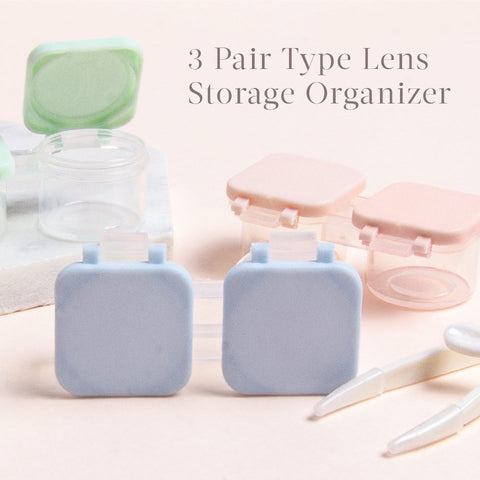 3 Pair Type Lens Storage Organizer (Flip Press) - - Colored Contact Lenses , Colored Contacts , Glasses