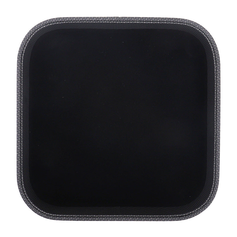 PU Leather Dice Tray Folding Square Dice Holder Tray for Dungeons and Dragons RPG Table Games, Black
