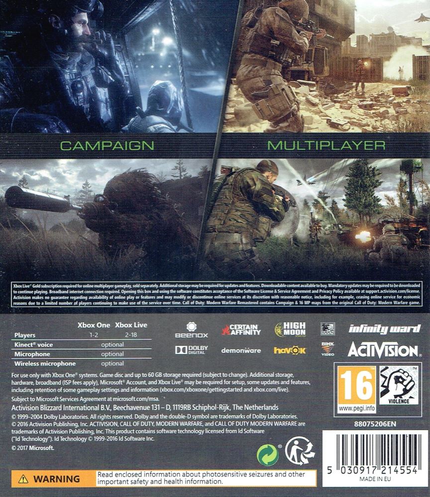 call of duty remastered xbox one