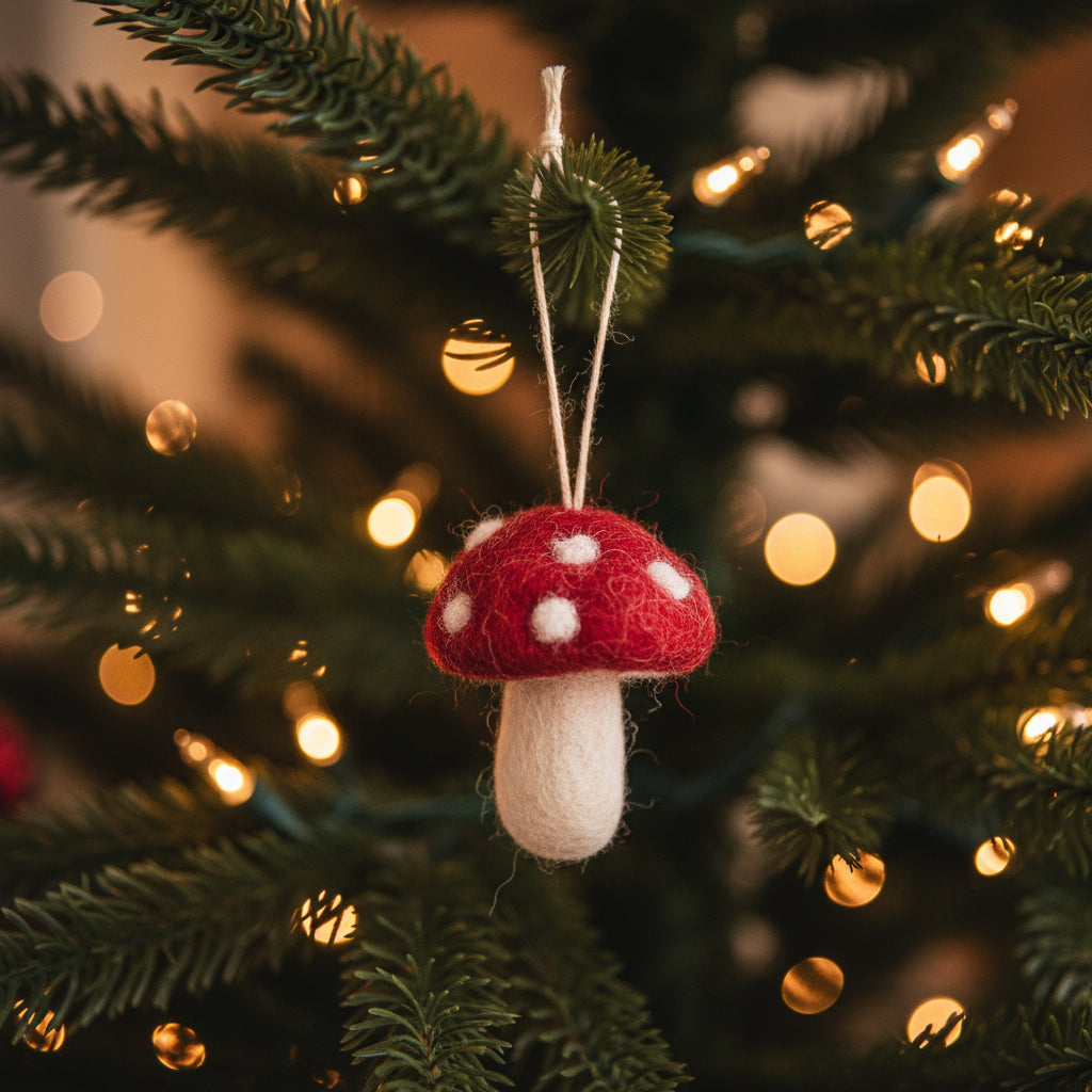 Mushroom Felt Ornament