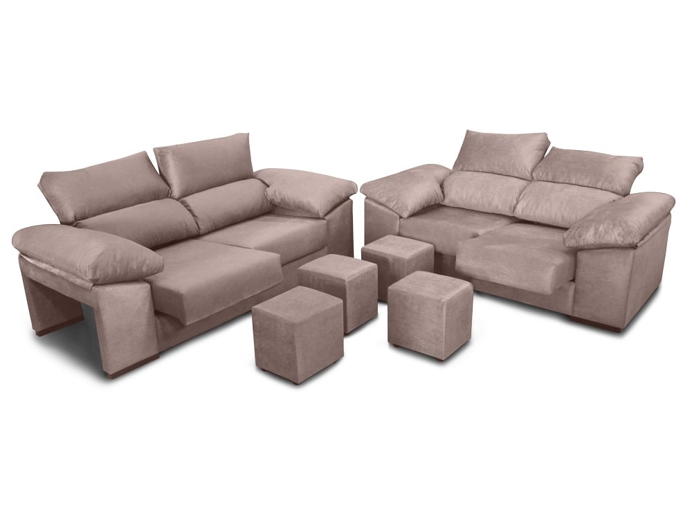 Sofá 2 plazas con reposacabezas reclinables y brazos anchos - Grenoble -  Don Baraton: tienda de sofás, colchones y muebles