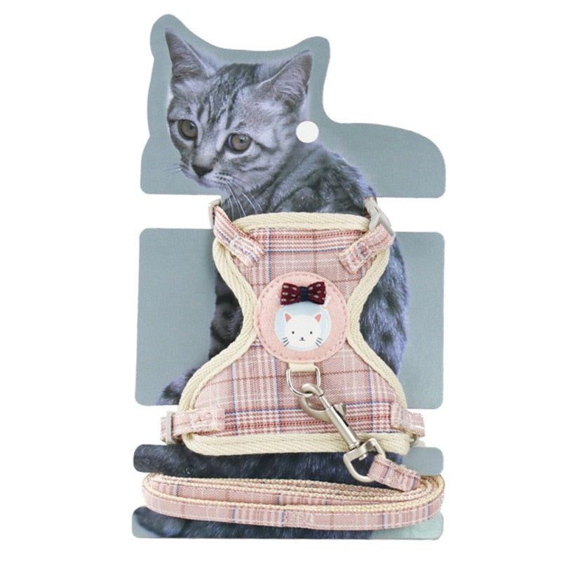 Pet Cat Harness And Leash Set Breathable