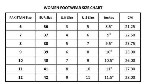 Size Chart – Balli Shoes
