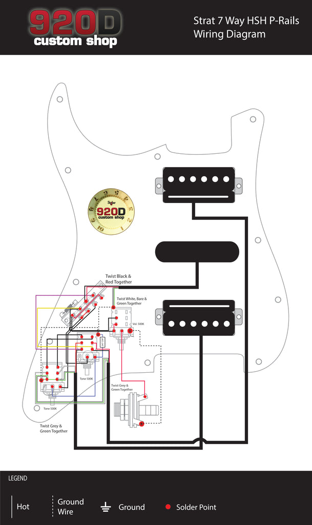 Diagrams - Strat 7 Way HSH P-Rail – Sigler Music