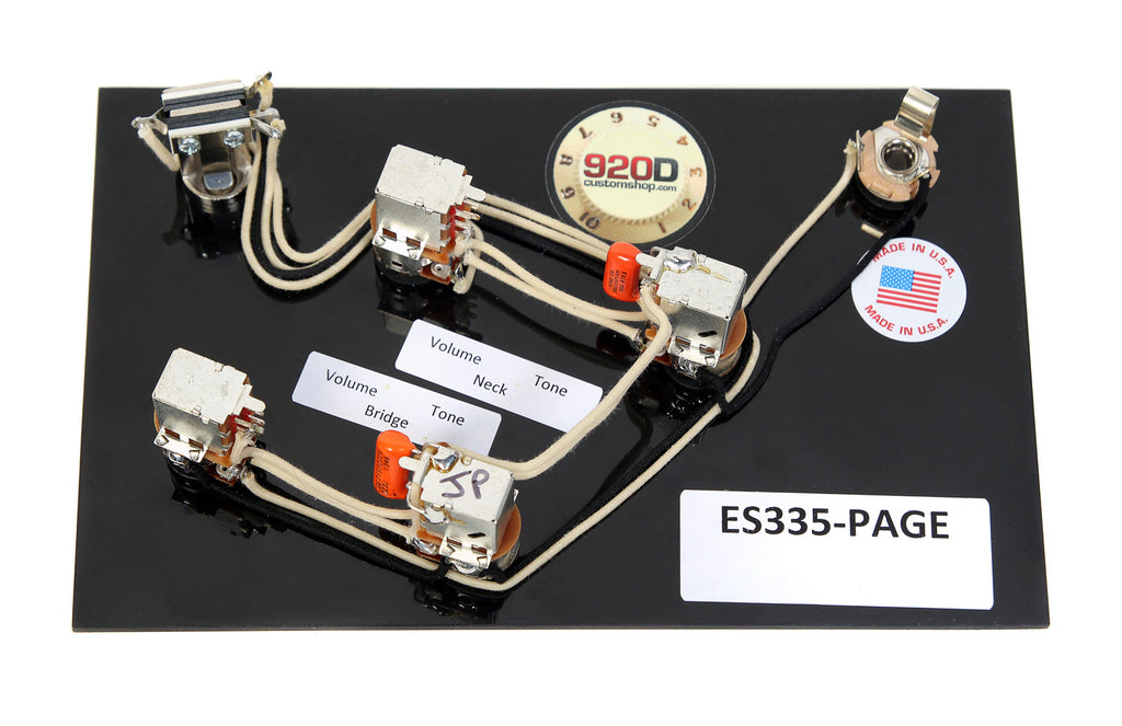 920D Custom ES335-PAGE Wiring Harness for Gibson/Epiphone ... gibson 50s wiring schematic 