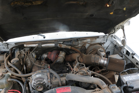 While the exterior of the truck is in terrific condition with a straight body, glossy paint and shiny chrome the under hood shows some signs of neglect. It spent a lot of miles running down dirt roads and never a minute at a car wash. The engine runs strong, and the engine oil and transmission fluid are good, but there will be some parts to replace, and some hard work needed to clean it up a bit.