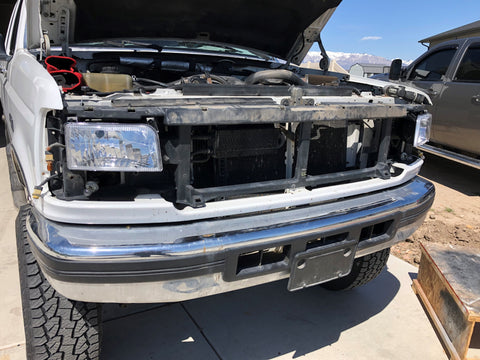 On reassembly, the new head light lenses are mounted first, followed by the corners, bezels and the grille shell comes last. Remember, you’ll have to spend some time adjusting the headlights once you’re done.
