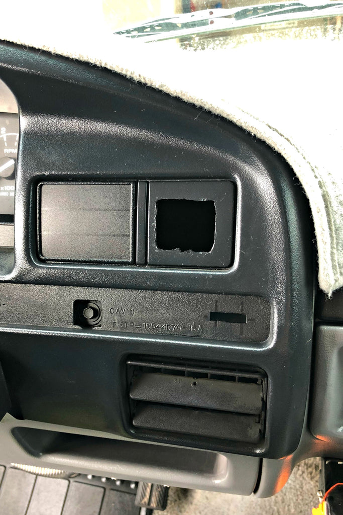 After 23 years and 200k+ miles, no matter how good the truck, there are bound to be things to break, fail, or just plain wear out. For this truck, even though the previous owner had taken great care of it, the dash bezel had some broken clips, a missing trim piece and it was rattling. The square hole cut in it for an unknown reason needed some attention as well.