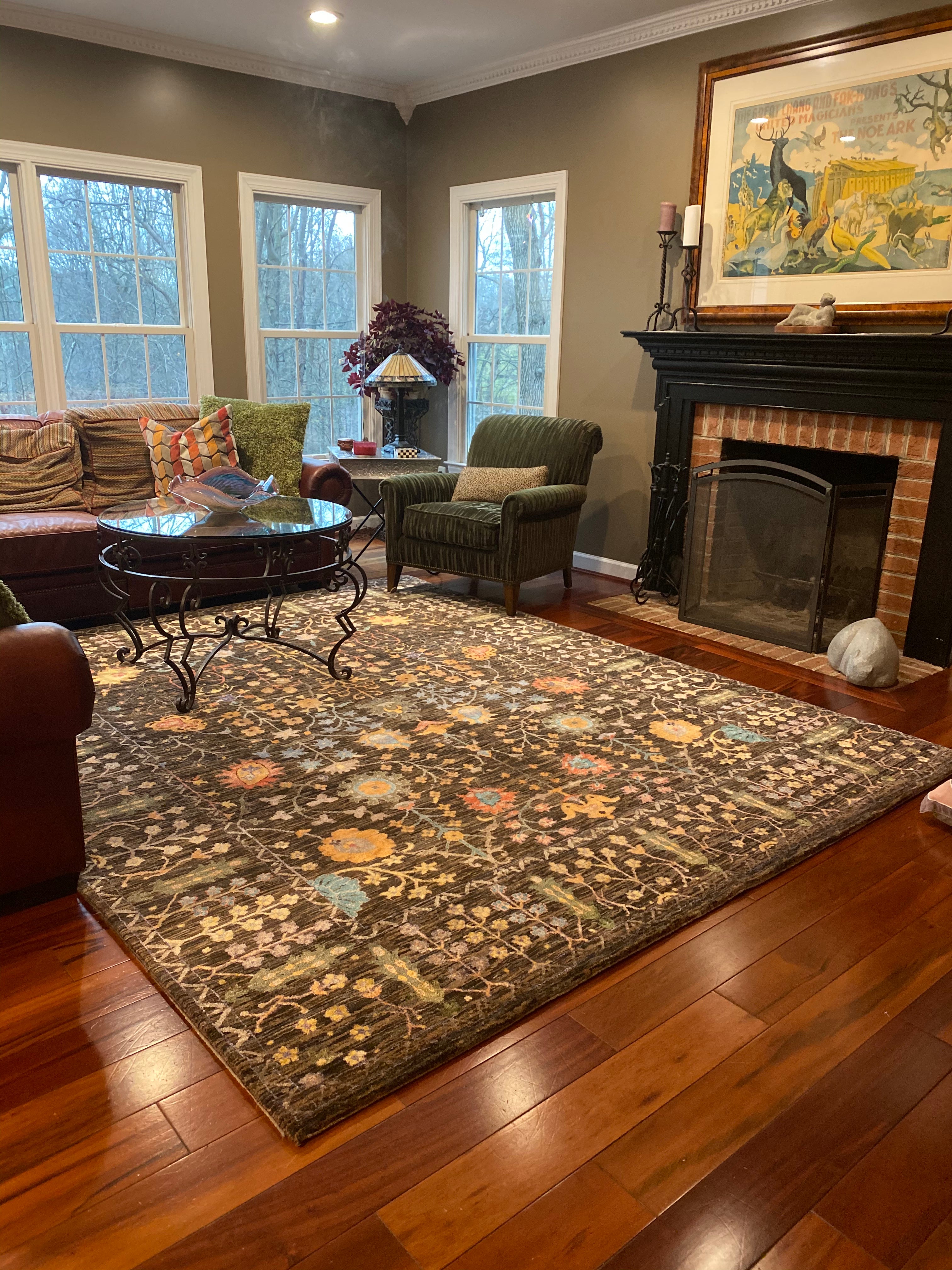 Wool rug in living room