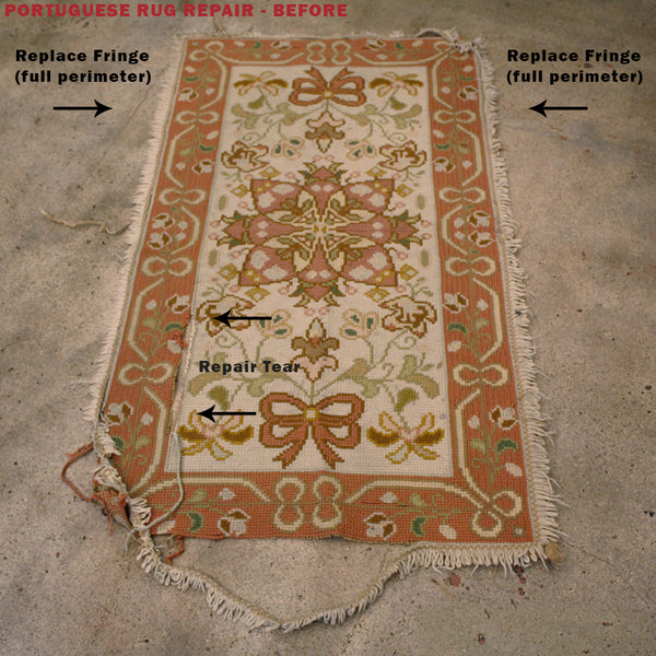 Portuguese area rug repair - Main Street Oriental Rugs