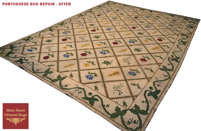Needle point rug repair - Main Street Oriental Rugs